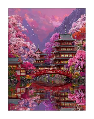 Landschaft Diamond Painting Kit Groß XXL 50 x 70 cm, 5D DlY See Diamant Painting Kinder Full drill Daiments Malerei Erwachsene, Diamond Art Mosaic Stickerei Bastelset Geschenk Wand Dekor KSWF636 von KANGSONGWENJIAJU