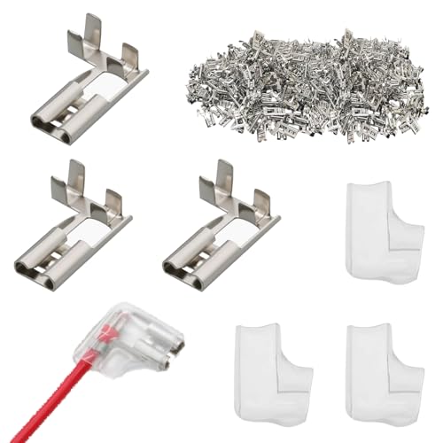 120 Stück Kabelschuhe Flachstecker,4.8mm 90° Abgewinkelt Mit 120 Isoliert Flachsteckhülsen,Spade Connectors Crimpklemme,Schrumpf Flachsteckhülse,für Geräte Schalter Quad Roller Boot Haushaltsgeräte 120 Stück Kabelschuhe Flachstecker,4.8mm 90° Abgewinkelt Mit 120 Isoliert Flachsteckhülsen,Spade Connectors Crimpklemme,Schrumpf Flachsteckhülse,für Geräte Schalter Quad Roller Boot Haushaltsgeräte von KANGWFAN