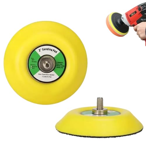 2 Stück M8 Klett Schleifteller,75mm 12000 RPM Schleifpapierteller Schleifpad,Professionelle Klett-Schleifteller,für Exzenterschleifer Druckluft Winkelschleifer von KANGWFAN