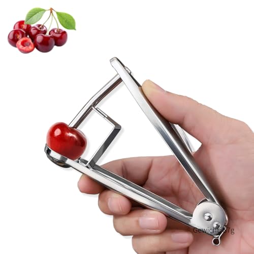 Kirschentkerner,Edelstahl Kirschenentkerner,Hand Corer Cherry Entkernen,Profi Kirschkernentferner,Effizientes Kirschentsteiner,Manuell Entsteiner,für Kirsch Obst Schnell Entfernen Früchtsteinen von KANGWFAN
