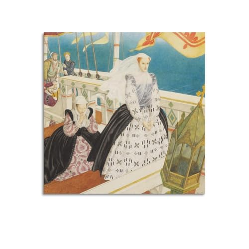 KANGZENG Edmund Dulac Malerwerke (Mary Queen of Scots), Kunstposter, Bild, Leinwand, Wandfarbe, Kunst, Dekor, moderne Wohnkunstwerke, 40 x 40 cm von KANGZENG