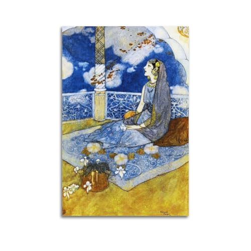 KANGZENG Edmund Dulac Malerwerke (kleine Meerjungfrau), Kunstposter, Bild, Leinwand, Wandfarbe, Kunstdekoration, moderne Wohnkunstwerke, 50 x 75 cm von KANGZENG