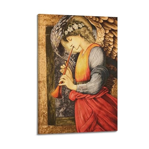 KANGZENG Edward Burne-Jones Malerwerke (Ein Engel spielt ein Flageolet), Kunstposter, Bild, Leinwand, Wandfarbe, Kunstdekoration, moderne Wohnkunstwerke, 60 x 90 cm von KANGZENG