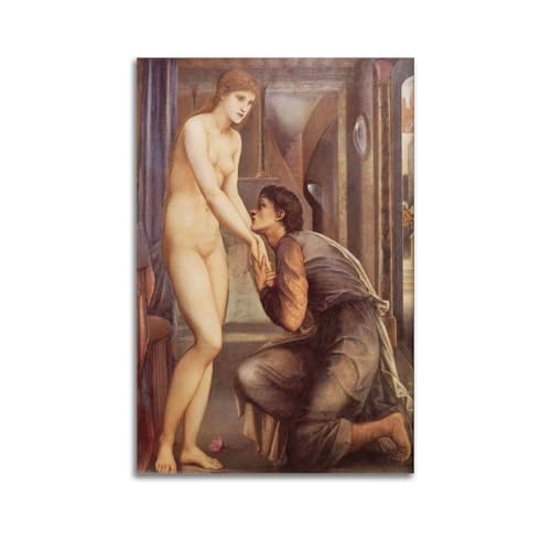 KANGZENG Edward Burne-Jones Malerwerke (The Soul Attains), Kunstposter, Bild, Leinwand, Wandfarbe, Kunstdekoration, moderne Wohnkunstwerke, 60 x 90 cm von KANGZENG
