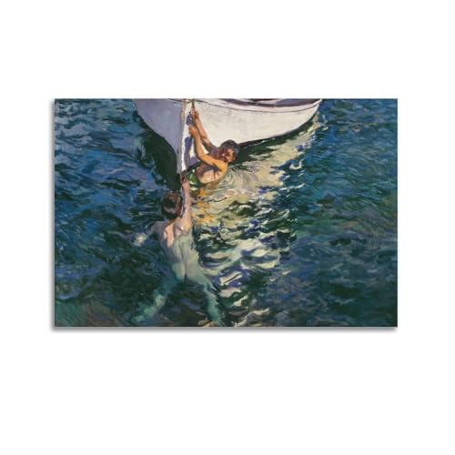 KANGZENG Joaquín Sorolla Malerwerke (Das weiße Boot, Javea), Kunstposter, Bilddruck, Wandkunst, Leinwand, Kunstwerke, ästhetisch, 20 x 30 cm von KANGZENG