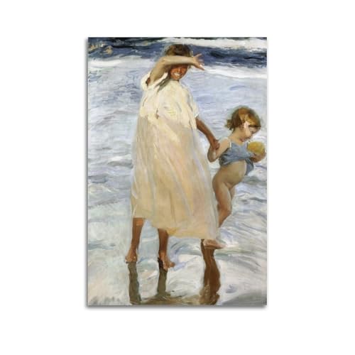 KANGZENG Joaquín Sorolla Malerwerke (Die zwei Schwestern), Kunstposter, Wandkunst, Leinwanddruck, hängendes Bild, Heimdekoration, Idee, 40 x 60 cm von KANGZENG