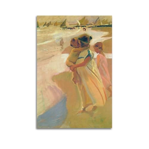 KANGZENG Joaquín Sorolla Malerwerke (nach dem Baden), Kunstposter, Kunstdruck, Wandfoto, Farbe, hängendes Bild, Familienschlafzimmer, Dekoration, 60 x 90 cm von KANGZENG