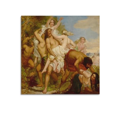 KANGZENG John Everett Millais Malerwerke (Der Stamm von Benjamin ergreift die Tochter von Shiloh), Kunstposter, Kunstdruck, Wandbild, Foto, Farbe, hängendes Bild, Familienschlafzimmer-Dekor, 70 x 70 von KANGZENG