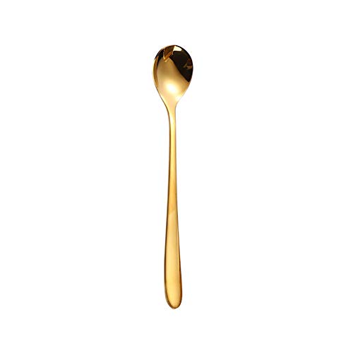 KANKOO Latte Macchiato löffel Kaffee löffel Latte Löffel Kaffeeliebhaber Geschenke Kaffeezubehör Schokoladenlöffel heiße Schokolade auf einem Löffel Gold,Medium von KANKOO