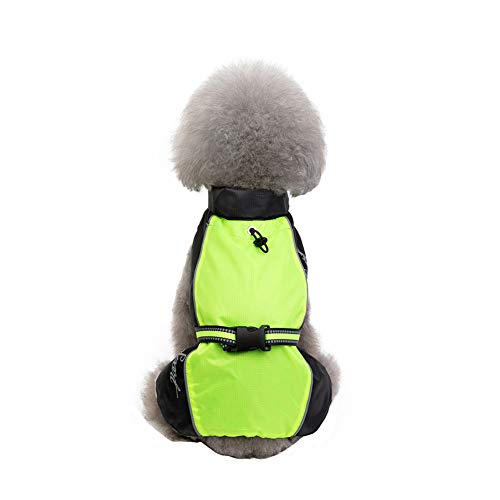 Regenjacke Hund Hunderegenmantel Für Kleine Hunde Hund Regenmäntel wasserdicht mit Kapuze Haustier Regenmantel Großer Hund Regenmantel 25,Green von KANKOO