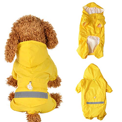 KANKOO Hundemantel, Wasserfest und Reflektierend, Gelb, M, Cartoon, Polyester, Outdoor, Kapuze, Schnalle, Maschinenwäsche, Small, Hund, Regenjacke, Hundemantel von KANKOO