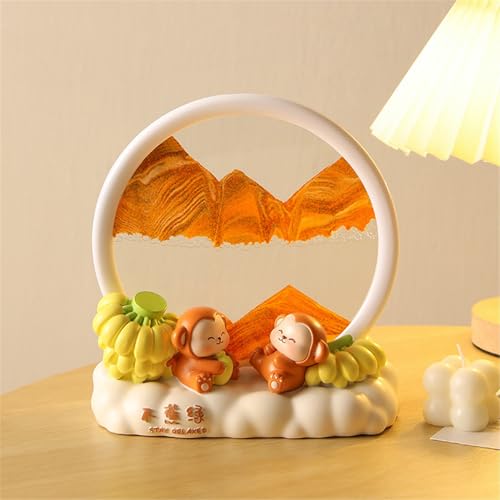 KANLVU Dynamische 3D Sandbilder Flüssige Bewegung, Dynamische Fließende Sandmalerei Therapie-Tool Sandscape Zen-Büro Schreibtischdekoration(D) von KANLVU