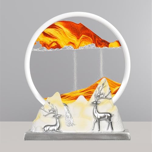 KANLVU Flüssige Bewegung 3D-Fließende Sandmalerei Sandbilder Ozean Dünen Dynamische Sandscape Wohnungsdekoration Für Erwachsene Büro Schreibtisch(F) von KANLVU