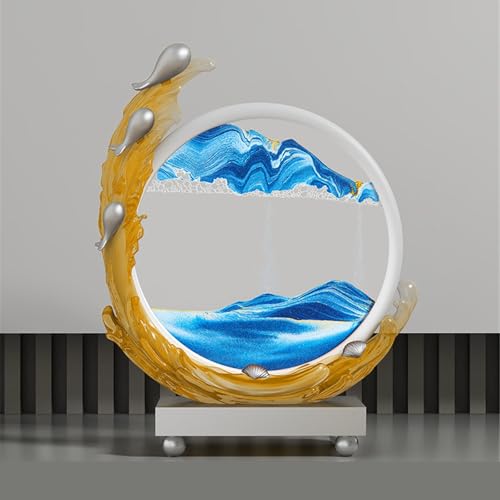 KANLVU Flüssige Bewegung 3D-Fließende Sandmalerei Sandbilder Ozean Dünen Dynamische Sandscape Wohnungsdekoration Für Erwachsene Büro Schreibtisch(J) von KANLVU