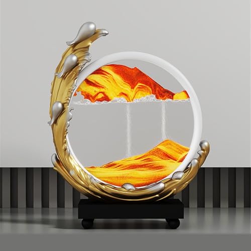 KANLVU Flüssige Bewegung 3D-Fließende Sandmalerei Sandbilder Ozean Dünen Dynamische Sandscape Wohnungsdekoration Für Erwachsene Büro Schreibtisch(P) von KANLVU