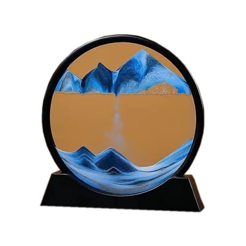 KANLVU Sandbilder 3D-Tiefsee Fließende Sandmalerei Flüssige Bewegung Schwarzer Rahmen Anpassbare Landschaft Sandscape Für Die Wohnraumgestaltung Und Büro Dekoration(Blau,12in) von KANLVU