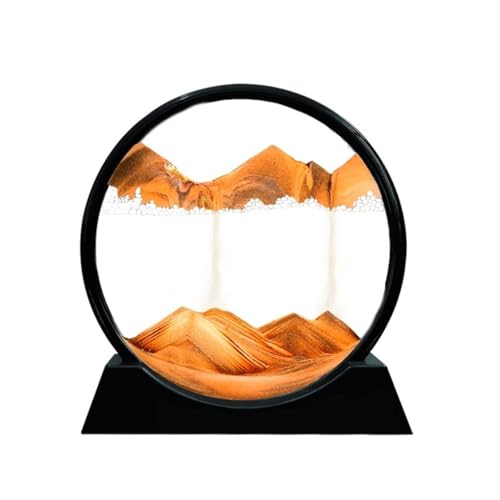 KANLVU Sandbilder 3D-Tiefsee Fließende Sandmalerei Flüssige Bewegung Schwarzer Rahmen Anpassbare Landschaft Sandscape Für Die Wohnraumgestaltung Und Büro Dekoration(Gelb,12in) von KANLVU