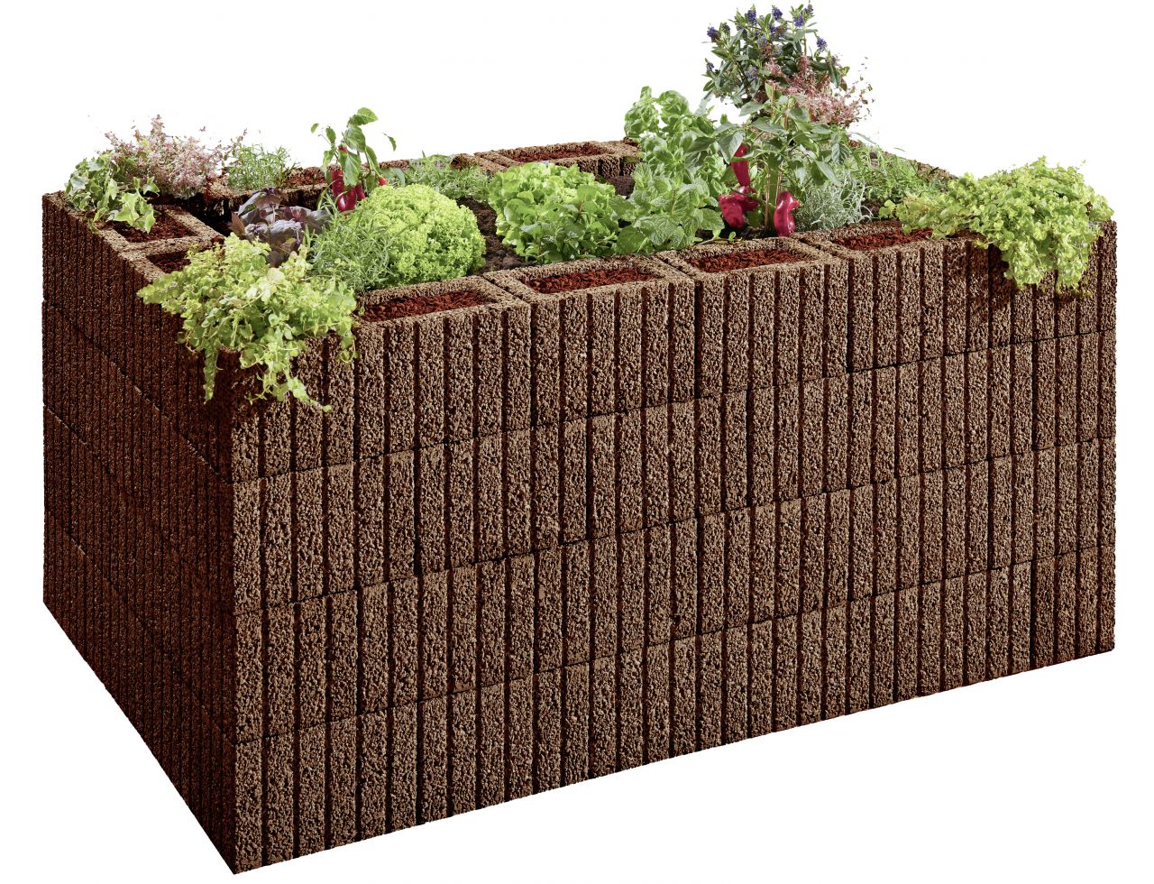 Kann Hochbeet-Set Pflanzstein Mini 170 x 110 x 80 cm braun von KANN