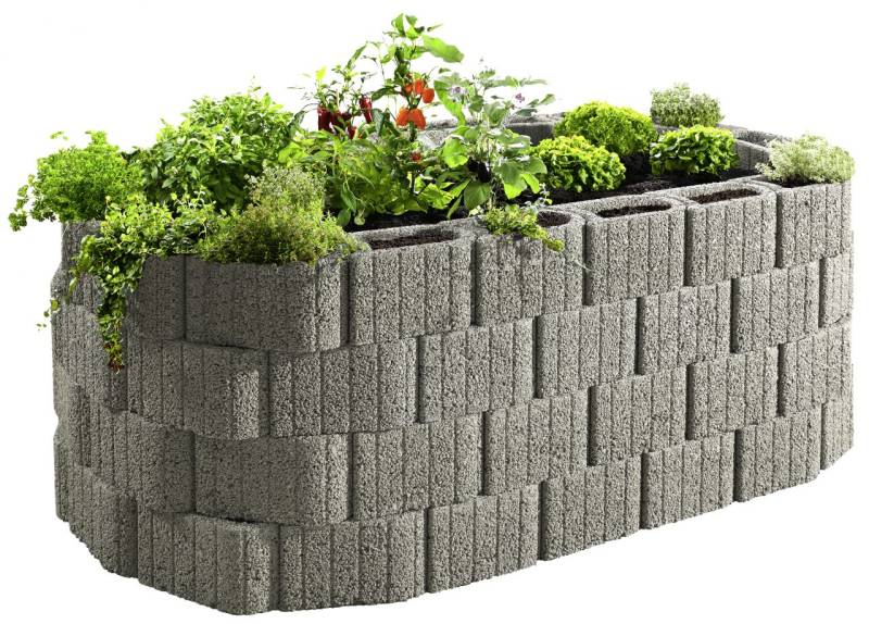 Kann Hochbeet-Set Pflanzstein Mini Plus 230 x 140 x 80 cm grau von KANN