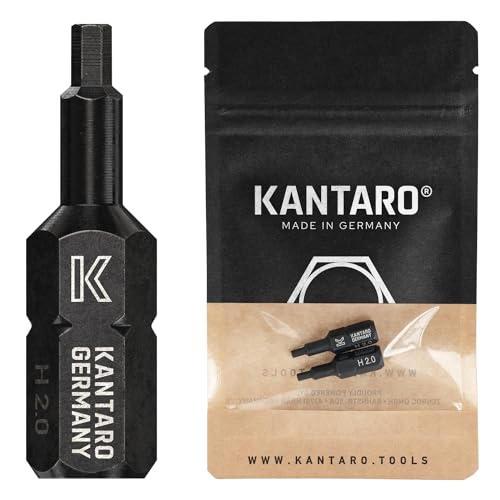 KANTARO 3112 Sechskant Bit HEX 2,0 x 25mm (2 Stück) Made in Germany für Innensechskant Schrauben von KANTARO
