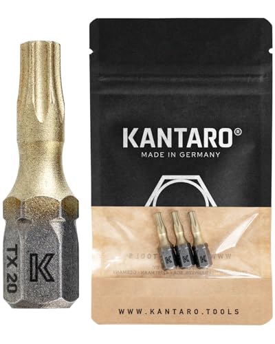 KANTARO 5223 ZrN Bit TX20 x 25mm (3 Stück) Made in Germany Torsion T Bits für TORX-Schrauben von KANTARO