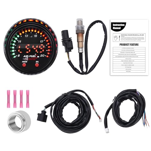 KAOLALI 30-0300 X-Wideband UEGO AFR-Sensor Controller-Anzeige, 30-0300 X-Series Anzeige des AFR-Sensor-Controllers Gauge 30‑0300 Luft-Kraftstoff-Verhältnis 52 mm (2-1/16”) Anzeige Auto von KAOLALI