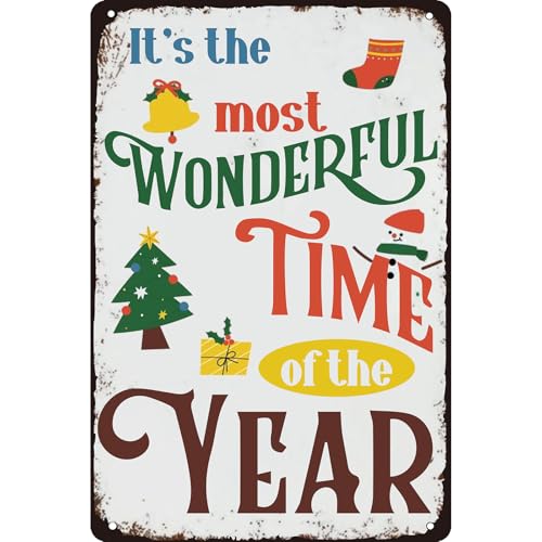 Metall-Blechschild mit Aufschrift "It's the Most Wonderful of the Year", 20,3 x 30,5 cm von KAOQUANYA