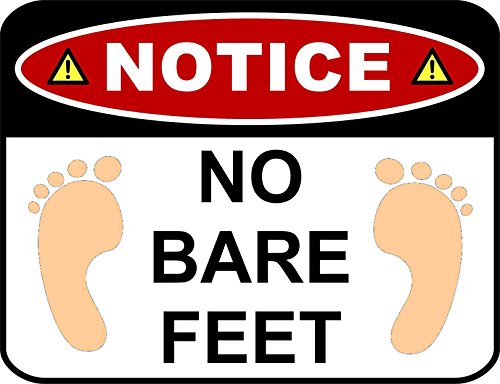 Metall-Blechschild mit Aufschrift "NOTICE NO BARE FEET", 20,3 x 30,5 cm, Hofschild von KAOQUANYA