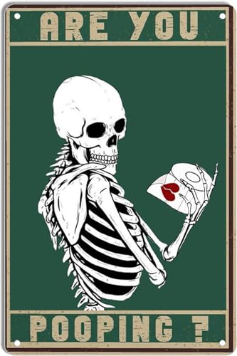 Vintage Skelett Are You Pooping Lustige Blechschilder Badezimmer Wanddekoration Metall Blechschild 20,3 x 30,5 cm Vintage Skelett Are You Pooping Lustige Blechschilder Badezimmer Wanddekoration Metall Blechschild 20,3 x 30,5 cm von KAOQUANYA