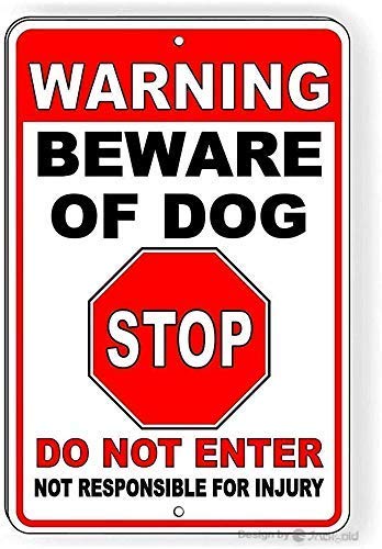 Wandschild mit Aufschrift "Warning Beware Of Dog Stop Do Not Enter.8 x 12 Inch Metal Tin Sign Vintage Signs Aluminum Plates Printed Notice Iron Road Forest Farm Poster Wandschild mit Aufschrift "Warning Beware Of Dog Stop Do Not Enter.8 x 12 Inch Metal Tin Sign Vintage Signs Aluminum Plates Printed Notice Iron Road Forest Farm Poster von KAOQUANYA