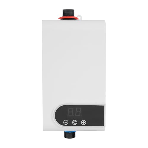 220V 5500W Edelstahl Mini Durchlauferhitzer Elektronisch Touchscreen LED Display mit Automatische Alarmfunktion für Wohnungen Schulen Toiletten und Waschräumen 10.5x6.8x19.2cm von KAPIPALA