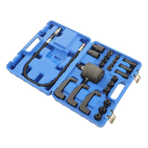24-teiliger Pneumatischer Einspritzdüsen-Abzieher Set – mit Transportkoffer & Adaptern Injektor Abzieher Werkzeug für gängige Diesel-Einspritzdüsen 5-8 Bar Druckluftbetrieb von KAPIPALA