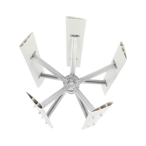 5-Blatt-Windturbine Vertikaler Windgenerator 500W 4-Loch-Flanschbefestigung 13m/s Windkraftanlage Permanentmagnet-Schwebebahngenerator für Wind-Solar ergänzenden Haushalten, Schiffen 75x80cm von KAPIPALA