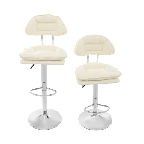Barhocker Tresenhocker 2er Set Ergonomische Gepolsterter Drehhocker, SGS-zertifizierter Luftheber, Drehbar Barstühle Küchenstühle mit Rückenlehne und Fußstütze für Friseursalons, Bars 62-82cm Barhocker Tresenhocker 2er Set Ergonomische Gepolsterter Drehhocker, SGS-zertifizierter Luftheber, Drehbar Barstühle Küchenstühle mit Rückenlehne und Fußstütze für Friseursalons, Bars 62-82cm von KAPIPALA