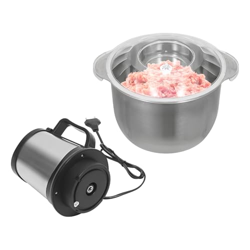 Elektrischer Multizerkleinerer mit 5L Edelstahlschüssel, 800W leistungsstarker Vollkupfermotor, 4 Klingen & 3 Geschwindigkeitsstufen für Fleisch, Gemüse und Obst – Schwarz/Silber von KAPIPALA