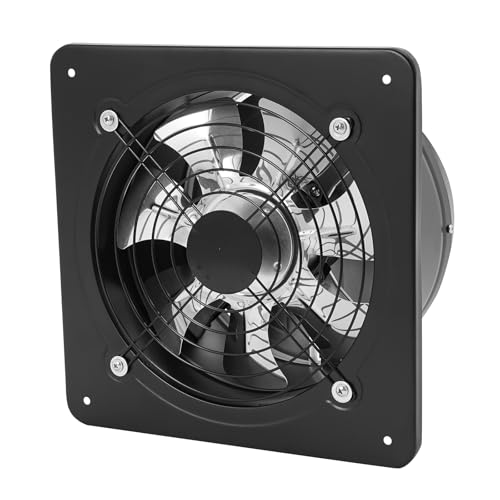 KAPIPALA 100W 10" Axiallüfter 255mm Abluftventilator 2600r/min Industrie Wandventilator mit automatische Rückzugsklappe 220v 7 Lüfterblätter Wand-/Deckenabluftventilator im Badezimmer von KAPIPALA