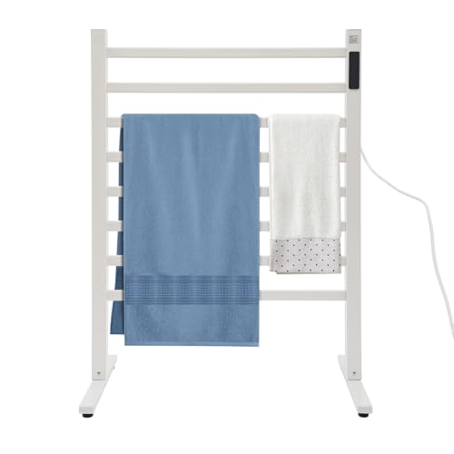 KAPIPALA 220V 180W Handtuchwärmer Bodenstehende Elektrische Handtuchwärmer Elektrisch Bodenstehende Badheizkörper Handtuchhalter mit Intelligente LED-Anzeige 45-65℃ für Häuser Bäder von KAPIPALA