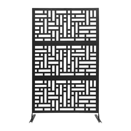 KAPIPALA Sichtschutz Terrasse Raumteiler Metall 120x190 cm Stabile Trennwand für Garten, Balkon & Wohnbereich, Schwarz, Wetterfest & Langlebig Moderner Sichtschutzzaun mit Rechteck-Design von KAPIPALA