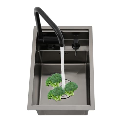 Küchenspülen Platzsparendes Verstecktes Mini-Waschbecken Unsichtbare Spüle aus Edelstahl Unterputzspüle für den schnellen Einsatz in Großküchen 45x30x23cm von KAPIPALA
