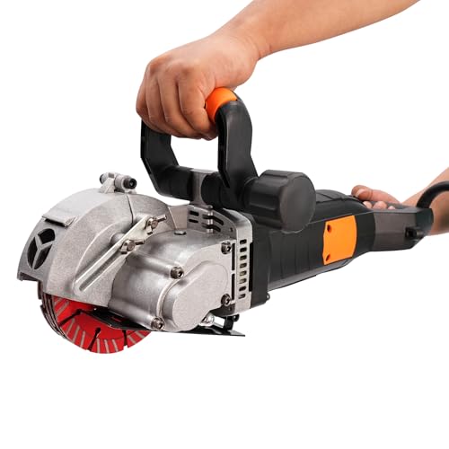 Mauernutfräse 4800W Betonschneider set Nass und Trocken 5000 U/min Mauerfrase Max. Schnittgröße 42x40mm mit Wasserpumpe und 5 Sägeblätter für Schneiden Beton Stahl Holz Marmor Ziegelwänden von KAPIPALA