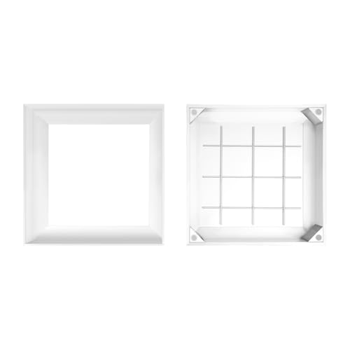 Versenkte Aluminium Schachtabdeckung mit Rahmen 50x50cm – Quadratische Schachtabdeckung aus Alu für Garten, Terrasse, Gehweg – Korrosionsbeständig & Einbaufähig von KAPIPALA