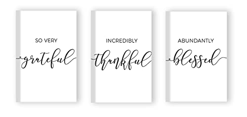 KAPOHU Christian Wall Art Print Minimalist Quote Poster Grateful Thankful Blessed Canvas Painting Nordic Picture Living Room Home Decor(40x50cmx3 Mit rahmen) von KAPOHU