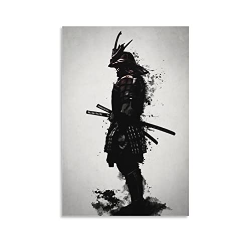 KAPOHU Japanischer Samurai Wanddekoration Bilder Leinwand Abstrakter Charakter Leinwandbilder Kunstdruck Wandbilder Modern Schlafzimmer Wohnzimmer Rahmenlos 20x30inch(50x75cm) von KAPOHU