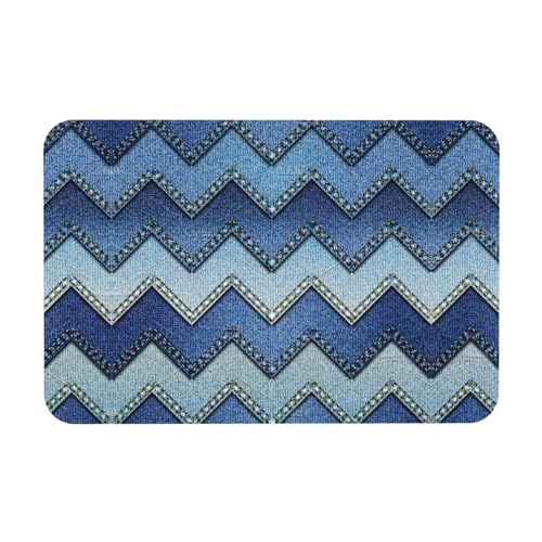 Abtropfmatte Kieselgur mit blauem Denim-Druck, saugfähige Matte passt zu jeder Theke für mehrere Anwendungen für Zuhause von KAPPTYY