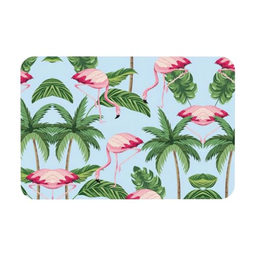Abtropfmatte mit tropischem Flamingo-Druck, Kieselgur, saugfähige Matte, passt zu jeder Theke für mehrere Verwendungszwecke für Zuhause von KAPPTYY