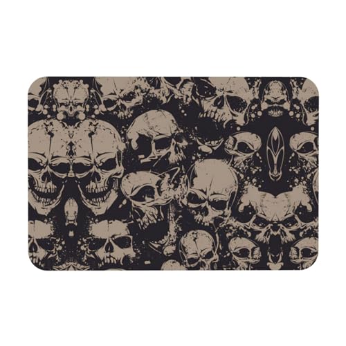 Coole Abtropfmatte im Retro-Design mit Totenkopf-Grafikdruck, Kieselgur, saugfähig, passt zu jeder Theke, vielseitig einsetzbar für Zuhause von KAPPTYY