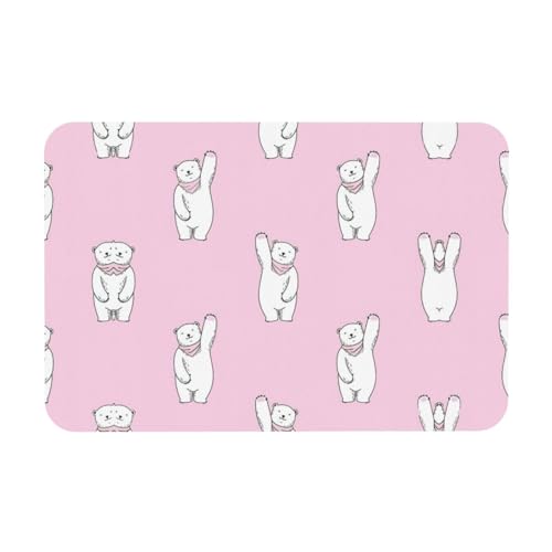 Eisbär-Abtropfmatte mit rosa Druck, Kieselgur, saugfähige Matte, passt zu jeder Theke für mehrere Anwendungen für Zuhause von KAPPTYY