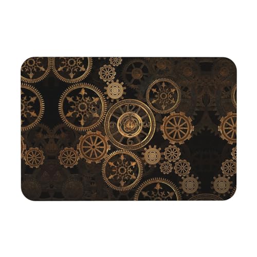 Gears Clock Abtropfmatte aus Kieselgur mit Bronze-Century-Druck, saugfähige Matte passt zu jeder Theke für mehrere Verwendungszwecke für Zuhause von KAPPTYY