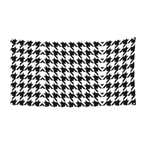 Houndstooth Black Printing Holloween Festive Banner Decorations, Sign For Celebrations, Easy To Hang With Ropes, 1 Pack von KAPPTYY