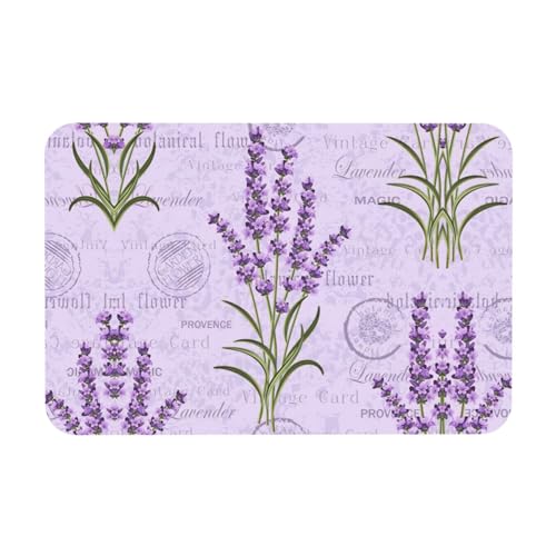 KAPPTYY Abtropfmatte mit Lavendel-Stempeldruck, Kieselgur, saugfähige Matte, passt zu jeder Theke für mehrere Anwendungen für Zuhause von KAPPTYY